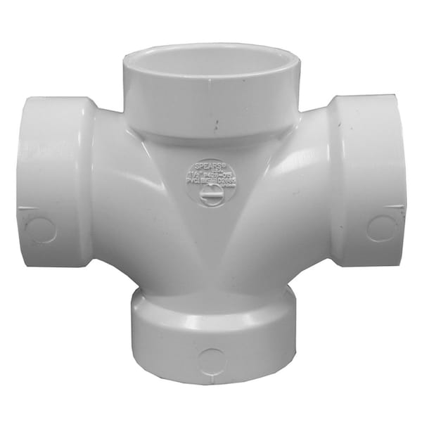 Charlotte Pipe And Foundry 3in. x 3in. x 1-1/2in. x 1-1/2in. PVC Double Sanitary Tee PDT531 - main